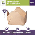 CIAO! Kraft Take Out Microwavable Food Containers, 110 oz No. 4 (160/case)
