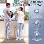 4/5 Inch Thick Kitchen Mats for Floor, StepRite Kitchen Rug for Standing Desk, Non-Slip, Thicker, Stain & Water Resistant, Comfort Anti Fatigue Floor Mat for Home, Kitchen, Office - Khaki,54 * 22''