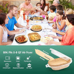 400 Pcs Air Fryer Paper Liners, 6.5" Square Air Fryer Liners Disposable, Heavy-Duty Parchment Paper for 2-4 qt Airfryer Basket, Non-Stick & Grease-Proof Baking Liner for Oven Pan