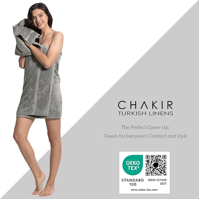 Chakir Turkish Linens Luxury Spa and Hotel Quality Premium Cotton 6-Piece Towel Set (2 x Bath Towels, 2 x Hand Towels, 2 x Washcloths)