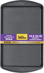 Wilton Gold Premium Non-Stick Warp-Resistant Bakeware, Made without PFAs, Medium Cookie Sheet, 15.25 x 10.25 in, Packaging May Vary