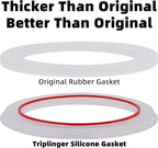 [UPGRADED] Sealing Gasket for Bialetti Moka Express 12 Cups Iconic Stovetop Espresso Maker - 6 PCS Replacement Food Grade Silicone Seal Ring for Aluminum Stovetop Coffee Maker Pots