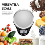Food Scale, NUTRI FIT Digital Kitchen Scale Weight Grams and Ounces for Weight Loss, Accurate Cooking Baking Scale LCD Display Max 11lb 1g Increment with Wide Stainless Steel Platfrom, Black