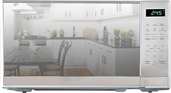 Total Chef 0.7 Cu Ft Microwave Oven – Compact Countertop Microwave, Small Stainless Steel Kitchen Appliance with Digital Touch, Pre-Set Functions, 10” Turntable, 700 Watt, Microondas Pequeños