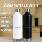 FIZZIT Spärkli 1L Stainless Steel Carbonating Bottle | Compatible with Aarke II & III, Philips GoZero & Monten Soda Makers | Reusable Sparkling Water Bottle, Dishwasher Safe, BPA-Free-Eco-Friendly