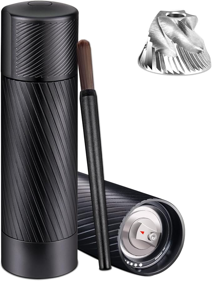 Pepper Grinder, Homnoble Professional Grade Pepper Grinder, Heavy Duty Pepper Mill, Refillable Aluminum Manual Pepper Mill with Adjustable Coarseness and Stainless Steel Blade
