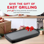 Dash Deluxe Everyday Griddle - Electric Griddle with Removable Plate - Nonstick, Easy-Clean Surface & Anti-Slip Base - Recipe Book Included - Gray