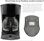 12-Cup Replacement Coffee Carafe Compatible with Mr. Coffee Coffee maker Pot, Replace Part# PLD12 PLD12-RB Series, Black Handle