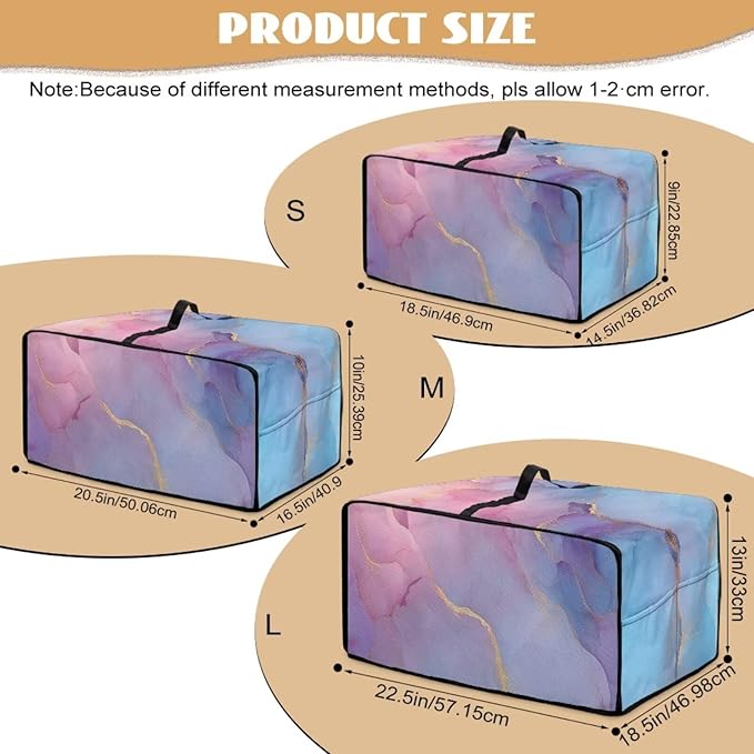 Marble Print Toaster Oven Cover, Heavy Duty Heat-Resistant Air Fryer Cover for Kitchen Counter, Small Appliances Dust Slipcovers, Blue Pink Gold, (Large-18.5*22.5*12.99 inches)