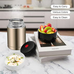 35oz Soup Thermos, Stainless Steel Thermos for Hot Food, Wide Mouth Food Thermos Jar, Insulated Lunch Container Leak Proof Vacuum Thermal Flask(gold)