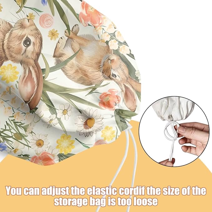 Rabbit Bunny Plastic Bag Holder, Wall Mount Grocery Bag Holder, Plastic Storage bag, Pull Rope Free Adjustment, Plastic Bag Holders for Grocery Bags, Plastic Bag Dispenser for Home Kitchen Pantry