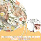 Rabbit Bunny Plastic Bag Holder, Wall Mount Grocery Bag Holder, Plastic Storage bag, Pull Rope Free Adjustment, Plastic Bag Holders for Grocery Bags, Plastic Bag Dispenser for Home Kitchen Pantry