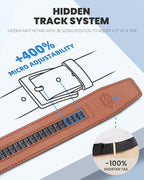 Zitahli Ratchet Belt for Men - 2 Packs Leather Mens belt For Gift Men Dress and Casual,Trim to Fit