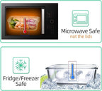 C CREST [10 Pack] Glass Meal Prep Containers, Food Storage Containers with Lids Airtight, Glass Lunch Boxes, Microwave, Oven, Freezer and Dishwasher Safe