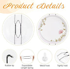 Bilillo 4 Pack Plate Hangers for The Wall, Suitable for 6''-8'' Decorative Plate,Invisible Heavy Duty Wire Plate Holder with Wall Hooks, Plate Hangers for Displaying Plates, Platter, Dish (Black)