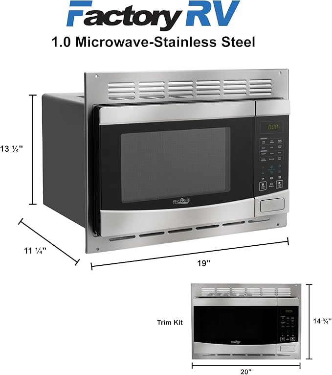 Tough Grade 1.0 Cu ft Stainless Steel MIcrowave with trim Kit | 900W | Multi-Section Cooking | Defrost | Child Lock