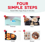 Dash Express Mini Donut Maker - Homemade Dessert Maker - Features Double-Sided, Non-Stick Surface & Space-Saving Design - Makes 7 - Aqua