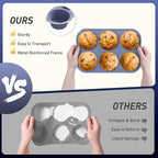 Socisen 2 Pack 6 Cups Silicone Jumbo Muffin Pan with Metal Reinforced Frame Silicone Molds for Baking Cupcake Cake Baking Pans Muffin Tin Tart Pans Baking Set for Easter Christmas holiday Cookie Tin