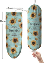 Hglian Sunflower Plastic Bag Holder Dispenser-Be The Sunshine Grocery Bag Organizer Storage Container for Shopping Trash Bags,Teal Motivational Kitchen Décor,Gifts for Women