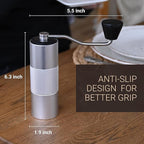 Premium Manual Coffee Grinder for Espresso, Pour Over & French Press with Stainless Steel Conical Burr, Precision Adjustable Hand Grinder, Compact Travel Size - by Alpaca Ventures