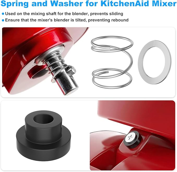 Mixer Spring and Washer for KitchenAid Mixer Parts-KitchenAid Tilt Head Mixers Spring and Washer, Rubber Washer
