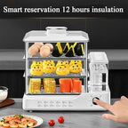 800W Food Steamer, 3 Tier Electric Steamer, with 24L Capacity, Touch Screen Display, 12H Appointment, Independent Water Tank, for All Homes