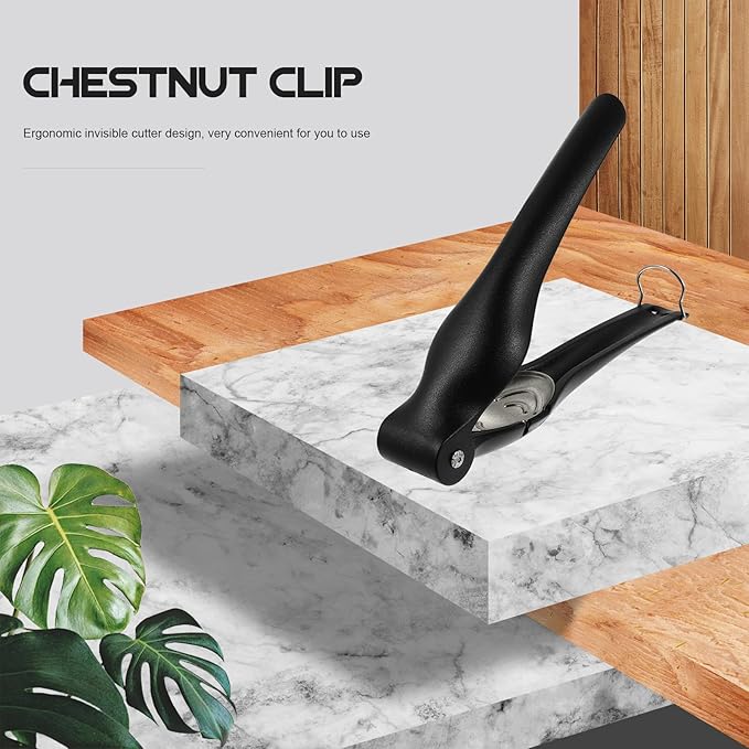 Handheld Chestnut Clip Nutcracker Black Abs Chestnut Opener Walnut Peeling Tool Kitchen Specialty Gadget for Home Use