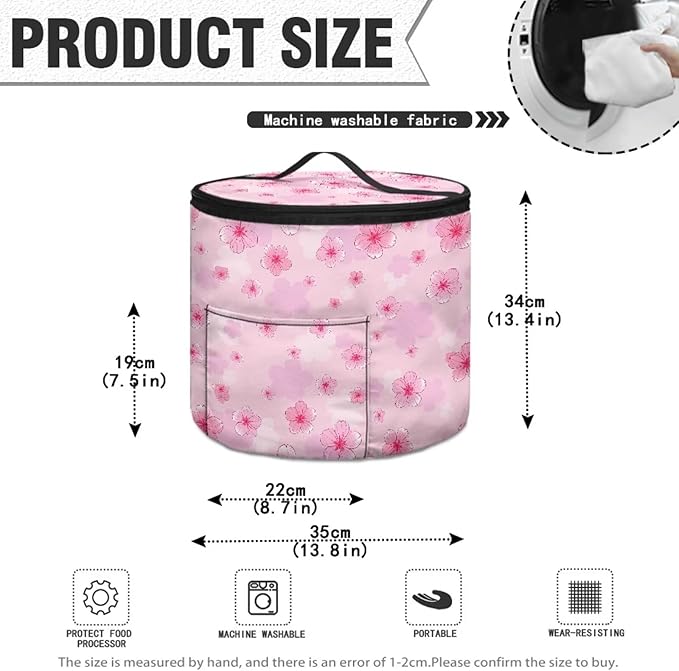 Peach Blossom Pressure Cooker Insulation Handbag Smooth Flat Surface Electric Pressure Cooker Storage Bag Enclosed Bottom