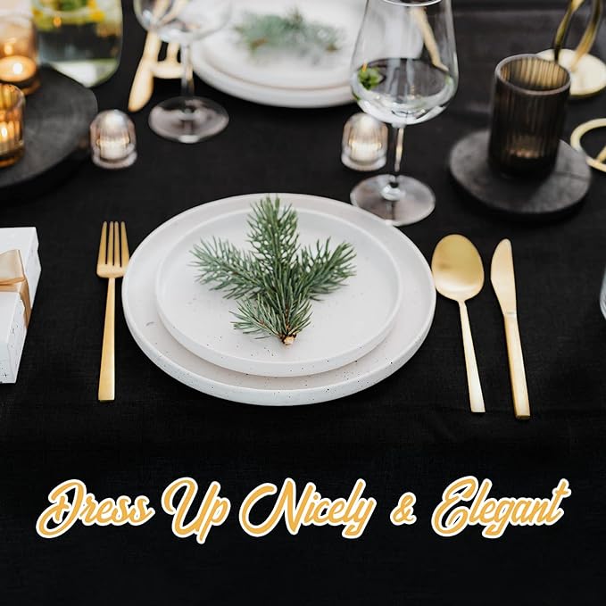 BRILLMAX 6 Pack Black Tablecloths for 8 Foot Rectangle Tables 90 x 156 Inch - 8ft Rectangular Bulk Linen Polyester Fabric Washable Cloth Cover for Wedding Reception Banquet Birthday Party