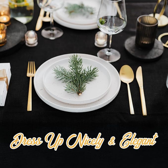 BRILLMAX 6 Pack Black Tablecloths for 6 Foot Rectangle Tables 60 x 102 Inch - 6ft Rectangular Bulk Linen Polyester Fabric Washable Cloth Cover for Wedding Reception Banquet Birthday Party