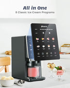 Alcarin Electric Ice Cream Maker Machine for Homemade, Frozen Treat, Gelato, Yorgurt, Sorbet, Mix-in & More, 10 One-Touch Programs with 3 Pints, Keto, Vegan, Dairy-Free Options(Not Freezer)