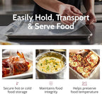 PanSaver RC Clear Liners for Easy Clean Up - Disposable Buffet Pan Liners, Ovenable up to 400F - Clear (Half Pan - Medium & Deep | 23 x 14 IN)