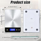Food Kitchen Scale, 33lb Food Scale Precisely Measures Grams and Ounces for Baking and Cooking, 304 Stainless Steel Kitchen Scale for Food with LCD Display, Batteries Included