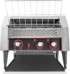 Commercial Stainless Steel Conveyor Toaster - 450 Slices/Hour, 2600W Heavy Duty, Double Heating Tubes for Home & Restaurants