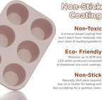 Silver Popover Pan - 6-Cavity Non-Stick Tray Mold for Premium Homemade Cupcakes, Muffins, Cheesecakes, Breads - Professional Grade for Bakery & Kitchen Oven