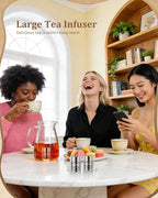 House Again 2 Pack Large Tea Infusers, Extra Fine Mesh Tea Strainers for Loose Tea, Slim Lid & 304 Stainless Steel, Filter Bags Diffusers, Loose Leaf Tea Steeper for Brew Tea Spices & Seasonings