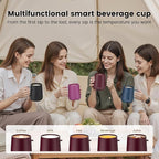Smart Self Heating Coffee Mug,14oz Temperature Control Coffee Mug,Hot up to 150°F,Rechargeable Heated Coffee Mug,Up to 6H Battery Life,Coffee Cup Warmer,Great Gift for Coffee Lovers,Dad,Mom (Claret)