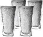 KLIFA- NICE- 20 oz, Set of 4, Acrylic Insulated Tumbler Set, Double-wall Drinking Glasses, BPA-Free, Shatter-Proof Plastic Drinkware, Dishwasher Safe Cups, Gray-Black
