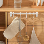 BESTonZON Kitchen Utensil Hooks 5pcs White No-Drill Adhesive Cabinet Hooks Multi-Functional Hanging Rack for Kitchen Storage and Sundries Organization