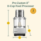 Cuisinart Food Processor, Dishwasher Safe 11-Cup Food Processor with Slicing & Shredding Discs, Cuisinart Pro Custom 11 Stainless Steel Electric Chopper & Kitchen Food Processor, Chrome, DLC-8SBCYP1