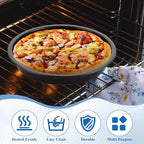 AKOLAFE 8 Pack Deep Dish Pizza Pan Personal Pizza Pan for Oven Round Pizza Plates Set Small Pizza Baking Sheet Non Stick Carbon Steel Pizza Platter Metal Pizza Trays for Serving Cooking Grilling 7Inch
