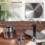 2 Cup Dual Pipe Moka Pot Stainless Steel Stovetop Espresso Maker Cafeteras Italian Percolator Espress Makers Capable Greca Mocha Coffee Machine for Induction Home 150ml 5.1oz