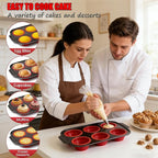 Silicone Muffin Pan, 6 Cups Muffin Pans for Baking with Metal Frame, Cupcake Pan, Egg Bite Molds, Muffin Tin Tray Easy to Pop Nonstick Non Toxic Bakeware for Oven