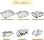 TeamFar Stainless Steel Bakeware Set of 8, Baking Roasting Toaster Oven Pans, Lasagna/Square/Round Cake Pan, Loaf Pan & Muffin Pan, Non-Toxic & Sturdy, Smooth & Dishwasher Safe