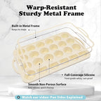 Silicone Mini Muffin Pan with Frame: Nonstick 24 Muffin Tins for Easy Release Baking Egg Bites & Small Cups English mcmuffin - 2-Pack BPA Free Cupcake Pan Oven Safe Molds for Family and Home Bakers