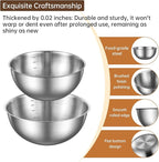 Gronivex Stainless Steel Mixing Bowls Set of 2 (4.2 & 5.3 Qt), Food Grade 304, Dishwasher Safe, Stackable Nesting Bowls for Baking, Salad Prep & Cooking