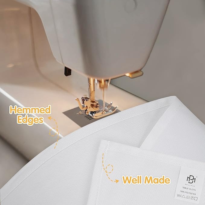 BRILLMAX 6 Pack White Tablecloths for 8 Foot Rectangle Tables 90 x 156 Inch - 8ft Rectangular Bulk Linen Polyester Fabric Washable Cloth Cover for Wedding Reception Banquet Birthday Party