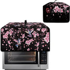 Hummingbird Cherry Blossom Print Toaster Oven Cover, Heat-Resistant Toaster Cover Dust-Proof Microwave Oven Protector, Protections for Kitchen, Black, (Medium-16.1*19.71*10 inches)
