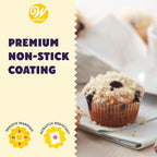 Wilton Gold Non-Stick 12 -Cup Muffin Pan,Stainless Steel Bakeware,Made without PFAS,10.5 x 15 x 1.4 in,Packaging May Vary,(Pack of 6)
