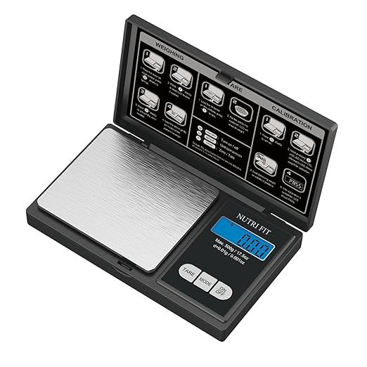 NUTRI FIT Gram Scale Digital Scale 0.01g Accuracy, 500g Small Pocket Scale Jewelry Scale, Weight for Food Ounces and Grams Kitchen Scale, Mg Scale for Powder Medicine Gold Weed, Portable